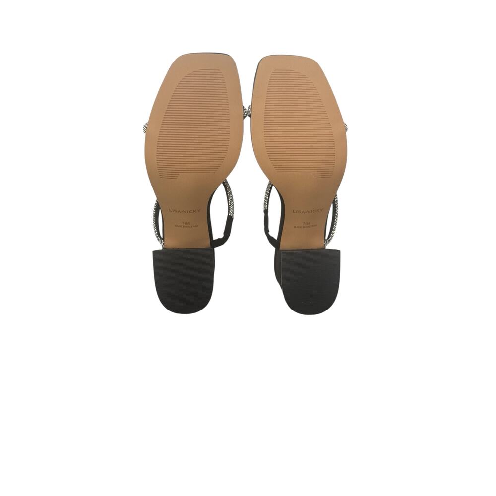 NIB! Lisa Vicky Mood Pavé Crystal Block Heel Slid… - image 8